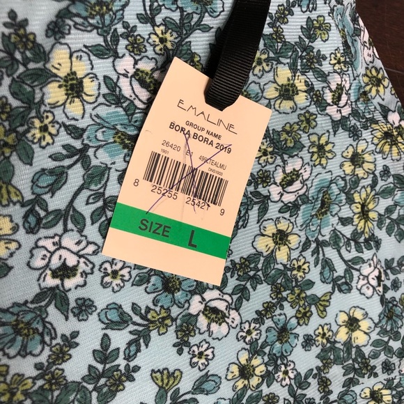 Emaline Womens Blue Floral Chiffon Skirt Large - Picture 5 of 11